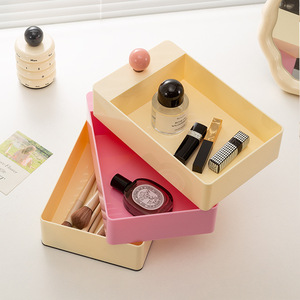 <span class=keywords><strong>Caja</strong></span> de Almacenamiento de Joyas de Plástico con Diseño de Dopamina Multicapa, Capacidad de 1 Litro, Diseño Giratorio para Dormitorio, Guardarropa, Estilo Nórdico, <span class=keywords><strong>Caja</strong></span> de Cosméticos - Product Image 2