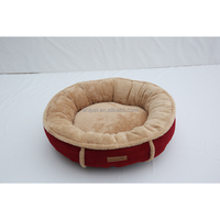 Lit pour chat et chien de luxe, grand, circulaire, confortable, doux, lavable, en polyester et coton, garnissage mécanique, qualité supérieure, vente en gros