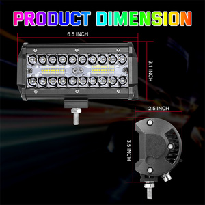 Nuevo Kit de Barras de Luces LED 4x4 para Auto con Anillo <span class=keywords><strong>Halo</strong></span> RGB, Luces Blancas de Inundación/Punto y Combinadas, IP67 Impermeable, Control por Aplicación Móvil - Product Image 2