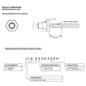 Sensor de Nivel de Líquido SST LLT200D3SH, Fotoeléctrico, Punto Único, Salida TTL, Grado Industrial - Product Image 4