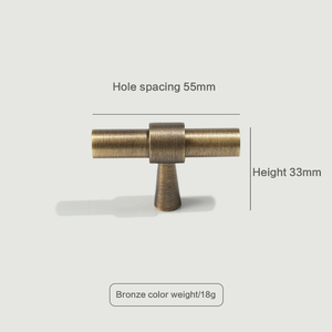JAYA Antique Bronze Vintage Solid Brass Cabinet <strong>Knob</strong> T Bar Drawer Handle Pull for Bedroom Kitchen Cupboard Furniture Hardware - Product Image 3