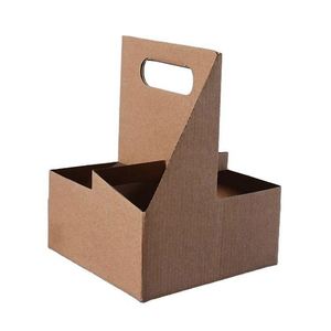 Porte-gobelets à café jetables en papier couché personnalisé, écologique et recyclable, pliables et empilables, plateaux de service alimentaire Huitianchen - Product Image 4