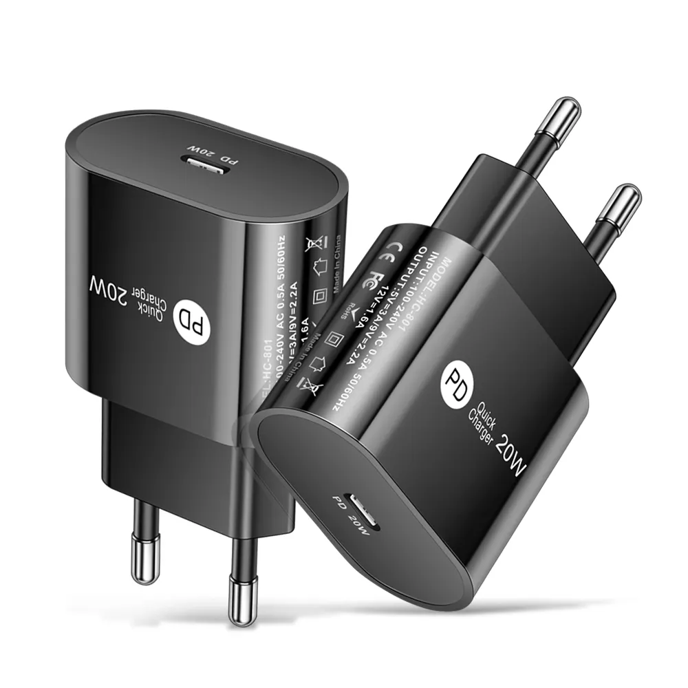 Chất lượng cao 20W nhanh PD sạc chúng tôi EU Loại C tường sạc cắm USB C Power Adapter cho Iphone 12 Pro