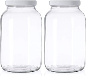 YOLOWE HOME Tarro <span class=keywords><strong>de</strong></span> <span class=keywords><strong>vidrio</strong></span> extra grande <span class=keywords><strong>de</strong></span> <span class=keywords><strong>1</strong></span> galón con tapa hermética <span class=keywords><strong>de</strong></span> boca ancha Contenedor <span class=keywords><strong>de</strong></span> alimentos seguro para fermentación y decapado - Product Image 6