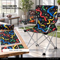 Chaise de camping en gros pour événements sportifs avec porte-gobelet latéral et logo et motif personnalisés pour l'encouragement lors de tournois en plein air