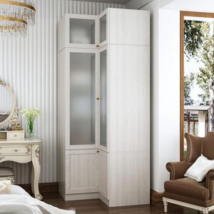 Armario Esquinero Moderno de Dos Puertas SENYU con Perchero, Muebles Económicos Personalizados para Dormitorio, Armario para Guardar Ropa - Product Image 5
