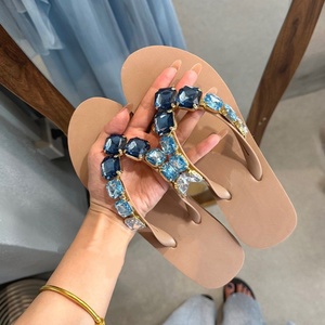 Venta directa de fábrica, nuevas sandalias de plataforma con diamantes azules para mujer, con diamantes cuadrados y suela gruesa para el verano 2026 - Product Image 2