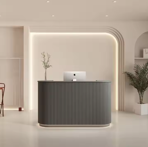 Zs Best Selling Custom Reception <b>Desk</b> Beauty Salon Counter <b>Small</b> Reception Table Nail Salon Circular Reception <b>Desk</b> - Product Image 3