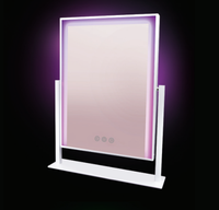 Miroir de salle de bain intelligent à écran tactile pour la maison, LED RGBW coloré avec éclairage LED