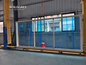 <span class=keywords><strong>Puerta</strong></span> Interior Moderna de Aluminio Apilable y <span class=keywords><strong>Corredera</strong></span> con Doble Acristalamiento, Submarco de Madera, Marco Delgado y Panel Grande para Toda la Casa en Australia - Product Image 5