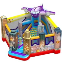 Château gonflable commercial UFO Bouncer Slide Combo Spaceship gonflable Moonwalk Bounce House avec toboggan