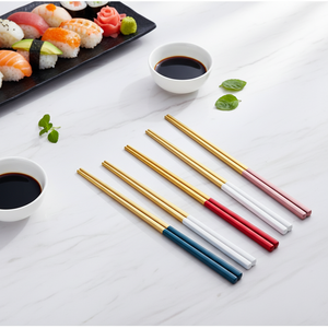 <span class=keywords><strong>Palillos</strong></span> de Acero Inoxidable 304 <span class=keywords><strong>para</strong></span> el Hogar, <span class=keywords><strong>Palillos</strong></span> Gruesos Antideslizantes <span class=keywords><strong>para</strong></span> Restaurante, <span class=keywords><strong>Palillos</strong></span> Cuadrados con Mango Dorado - Product Image 6