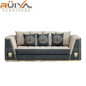 Conjunto de sofá de dos asientos de terciopelo, diseño italiano, venta al por mayor, precio barato