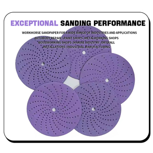 Toptan 125 & 150 kum disk kağıt 5 & 6IN P120-P2000 mor seramik kum diskleri cırt cırt otomotiv için aşındırıcı zımpara diski - Product Image 5