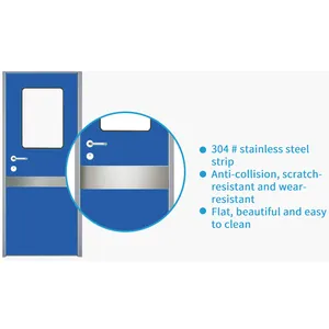 Customized clean room door interior GMP steel swing negative single door for hospital ward patient room office corridor