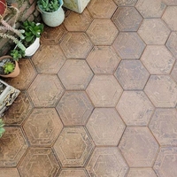 Offre spéciale de carreaux hexagonaux mats en métal émaillé faits à la main Hotel Art Céramique Vintage Luxury Villa Interior Patterned Tiles