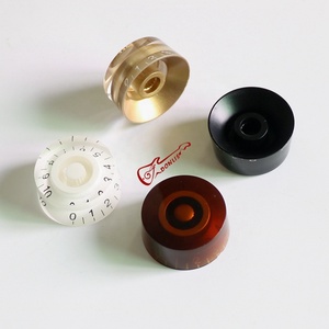 Zwarte acryl plastic LP-speed gitaarknoppen wit goud bruin bedieningsknop 6mm schroefgat duurzaam voor gitaar en bas - Product Image 4