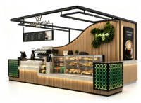 Kiosque à café moderne personnalisé pour centre commercial, comptoir de présentation de boulangerie, stand de café en bois, kiosque de café
