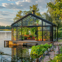 Nouveau design en alliage d'aluminium avec cadre en verre trempé et fenêtre Maison extérieure Véranda extérieure