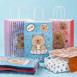 Sacs en papier kraft brun biodégradables imprimés flexo en gros avec poignée pour restaurants et plats à emporter - Product Image 5