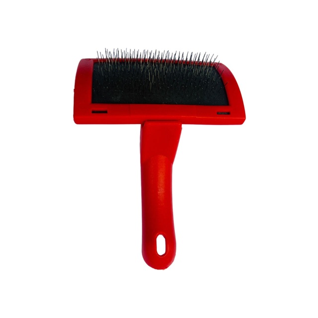 Simple Plastic Handle Pet Dog Cat Animal Grooming Slicker Brush With Flexible Stainless Steel Pins