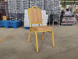 الجملة مجموعة الذهب المعادن الإطار للفنادق والمآدب أثاث القاعات مع قماش يمكن تكديسة ومغطاة كرسي الزفاف للمناسبات وجبات - Product Image 4