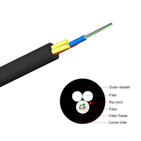 Fibra Optica 12 24 48 Hilos 4 Core 12Hilos 1km jaket tunggal/ganda ASU kabel serat optik luar ruangan