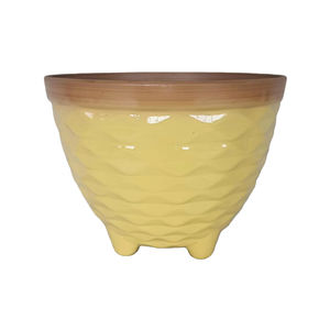 Pot de fleurs en PP complet, motif <span class=keywords><strong>pied</strong></span>é, brillant et émaillé, léger, durable, multicolore, avec trou de drainage pour la maison et le jardin - Product Image 3