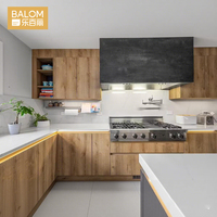 Mobili da Cucina Moderni Minimalisti in Rovere Bianco Lucido con Maniglie Nere, Forno Integrato, Cucina Modulare Personalizzata