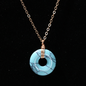 JD Lucky Healing Stone Pendant <span class=keywords><strong>collana</strong></span> girocollo a catena in acciaio inossidabile pietra naturale <span class=keywords><strong>quarzo</strong></span> <span class=keywords><strong>rosa</strong></span> turchese <span class=keywords><strong>collana</strong></span> con ciondolo con fibbia della pace - Product Image 3