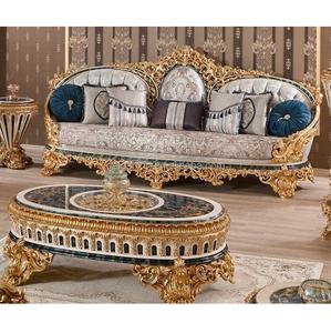 Canapé trois places Royal pour salon, fabriqué en teck, sièges élégamment capitonnés pour intérieurs de maison élégants - Product Image 1