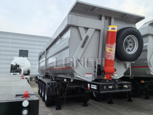 Semi-remorque en acier de type U à 4 essieux de 50 tonnes avec benne basculante à charbon, fabriquée en Chine par un producteur professionnel de remorques de camions. - Product Image 3