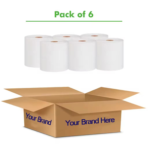Papel Higiénico Personalizado con Logotipo, Resistente, Suave, Desechable, Ecológico, de Pulpa de Madera, con Núcleo Gris - Product Image 3