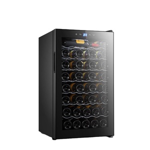 Enfriador de Vino y Bebidas Inteligente SMAD con Capacidad para 45 Botellas y Pantalla Digital, Diseño de Bodega de Madera - Product Image 1