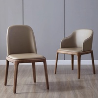 Chaise de salle à manger en bois massif nordique, élégante et créative, pour restaurant et hôtel de luxe, avec dossier, moderne et simple