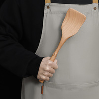 Ustensiles de cuisine en bois de hêtre, batterie de cuisine durable, écologique et sûre, cuillère en bois, ensemble de 8 ustensiles en bois