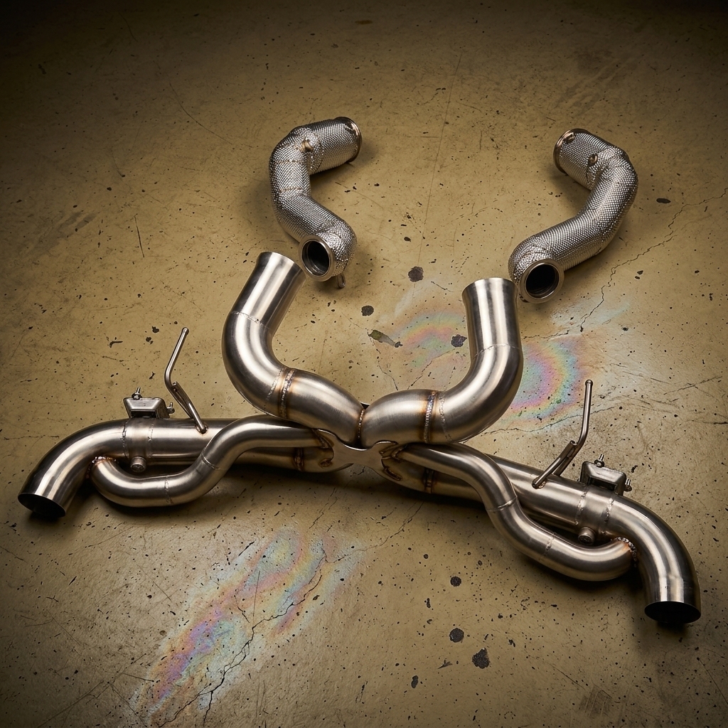 VantaFlow Stainless Steel Full Exhaust System for McLaren GT 4.0T 2019-2023 Catback and Straight Downpipe Tuning Exhaust Pipes With OEM