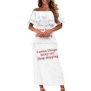 <span class=keywords><strong>Abbigliamento</strong></span> polinesiano tribale all'ingrosso con volant a spalla Samoan Puletasi abiti donna famiglia stampa personalizzata set di samoa - Product Image 4