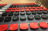 Banc télescopique peu encombrant, banc de gym rétractable, banc empilable, hauteur réglable, structure en acier métallique pour les lieux de sport en intérieur