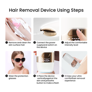 Épilateur laser IPL portable Moolweel T003, efficace pour une utilisation à domicile, réutilisable, épilateur IPL permanent avec <span class=keywords><strong>lumière</strong></span> <span class=keywords><strong>pulsée</strong></span> pour femmes et hommes - Product Image 3