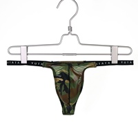 Sous-vêtements Jockstrap pour hommes à imprimé camouflage, avec ceinture à lettres, poche 3D, dos nu, taille basse, extensibles, doux, athlétiques et sexy, vente en gros