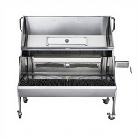 Grill à gaz rotatif pour barbecue, grande taille, réglable, en acier inoxydable, double brûleurs, pour porc et agneau, usage professionnel en extérieur, personnalisable OEM