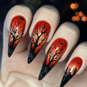 Appuyez sur les ongles beauté français amande ABS faux ongles autocollants 24 pièces français amour <span class=keywords><strong>motif</strong></span> <span class=keywords><strong>manucure</strong></span> conception pour les doigts - Product Image 6