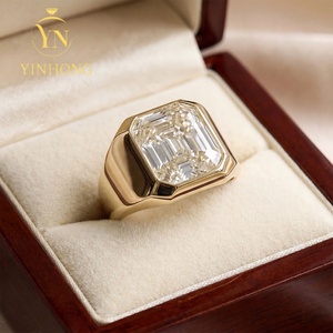 Anello Moissanite Colore D con Certificato GRA, <span class=keywords><strong>Argento</strong></span> Sterling <span class=keywords><strong>925</strong></span>, <span class=keywords><strong>Anelli</strong></span> Moissanite Classici da <span class=keywords><strong>Uomo</strong></span> Stile Hip Hop, Gioielleria Fine - Product Image 5
