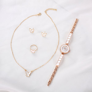 Ensemble de montres pour filles, ensemble de quatre pièces, papillon, fleur éternelle, cadeau d'anniversaire, en stock, à quartz, cadeau de la Saint-Valentin, 2024 - Product Image 3