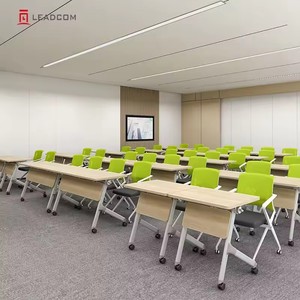 Table de formation pliable et empilable LEADCOM <span class=keywords><strong>Clarence</strong></span> LS-424AS en acier, design moderne, pour salle de réunion commerciale - Product Image 3