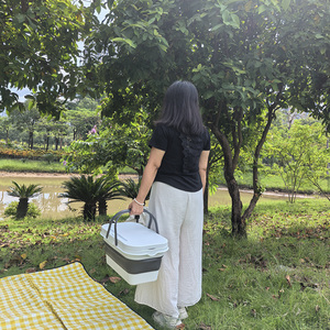 캠핑 버킷 테이블용 손잡이가 있는 헤비 듀티 접이식 세면대 - Product Image 3