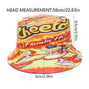 Sombrero de Pescador Casual con Estampado Personalizado, 100% Algodón, Protección Solar, Nuevo, <span class=keywords><strong>Takis</strong></span>, Lamian Noodles, Cheetos, Snacks, Papas Fritas - Product Image 6