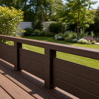 Profil de rail extérieur étanche en composite WPC co-extrudé pour garde-corps, main courante supérieure 90x55mm, clôture, balcon, terrasse, pour écoles