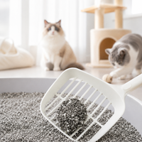 Ramah lingkungan, karbon aktif yang dapat terurai secara hayati, pasir kucing tofu yang dapat dibuang di toilet, pasir kucing serat tumbuhan granular, mendukung OEM